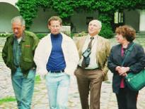 Misha Berov (left) and Dimi Panitza (3rd from left) of the Free and Democratic Bulgaria Foundation, an early member of the Centers for Pluralism, with Eric Chenowth and Irena Lasota, in 1993.